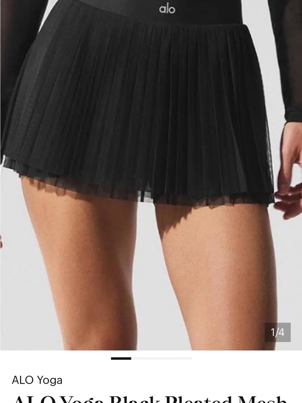 ALO Yoga Black Pleated baseline Skirt